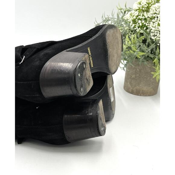 Saint Laurent Blake Jodhpur Womens Black Suede Ankle Bootie Sz IT 36/ US 5.5 - Picture 11 of 16